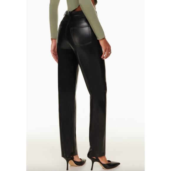Aritzia Wilfred The Melina Black Faux Leather Pants Womens Size 4 - Picture 3 of 11